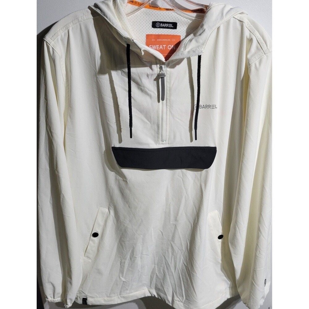 Vintage Barrel Anorak Life Is Sweat On Althetic 1/2 Zip White Size XL
